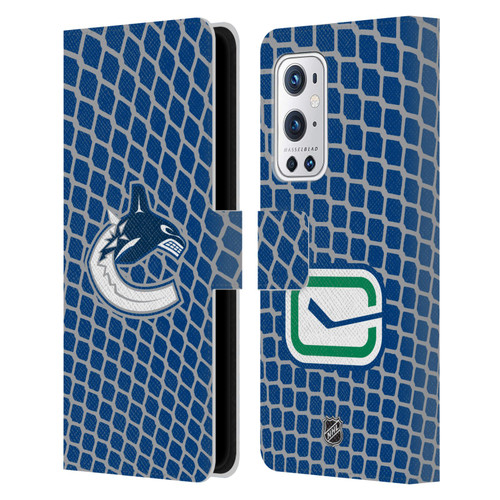 NHL Vancouver Canucks Net Pattern Leather Book Wallet Case Cover For OnePlus 9 Pro