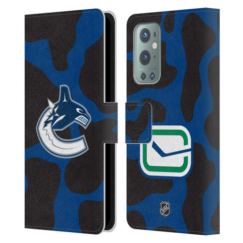 NHL Vancouver Canucks Cow Pattern Leather Book Wallet Case Cover For OnePlus 9