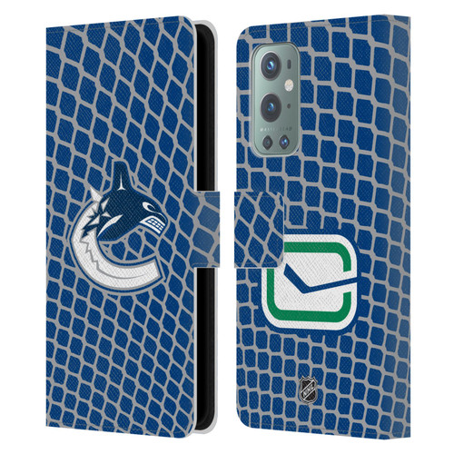 NHL Vancouver Canucks Net Pattern Leather Book Wallet Case Cover For OnePlus 9