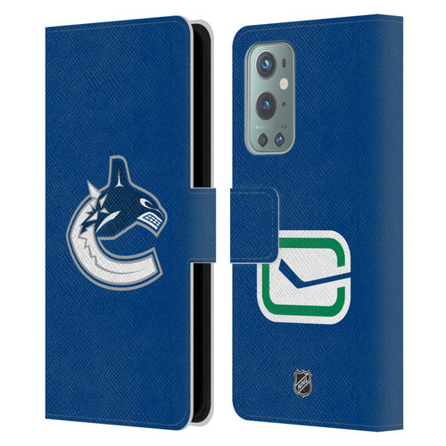 NHL Vancouver Canucks Plain Leather Book Wallet Case Cover For OnePlus 9