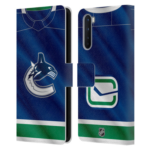 NHL Vancouver Canucks Jersey Leather Book Wallet Case Cover For OnePlus Nord 5G