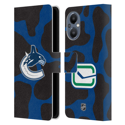 NHL Vancouver Canucks Cow Pattern Leather Book Wallet Case Cover For OnePlus Nord N20 5G