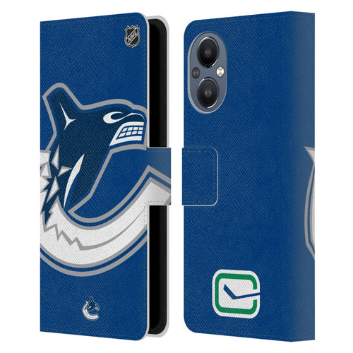 NHL Vancouver Canucks Oversized Leather Book Wallet Case Cover For OnePlus Nord N20 5G