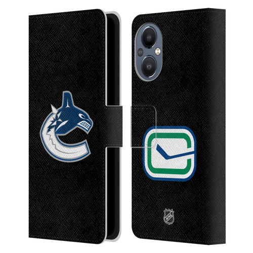 NHL Vancouver Canucks Plain Leather Book Wallet Case Cover For OnePlus Nord N20 5G