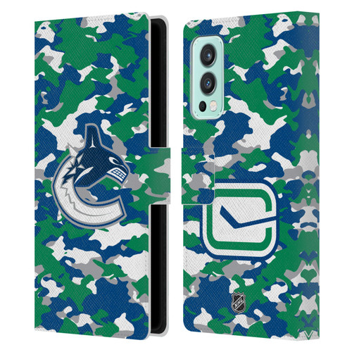 NHL Vancouver Canucks Camouflage Leather Book Wallet Case Cover For OnePlus Nord 2 5G