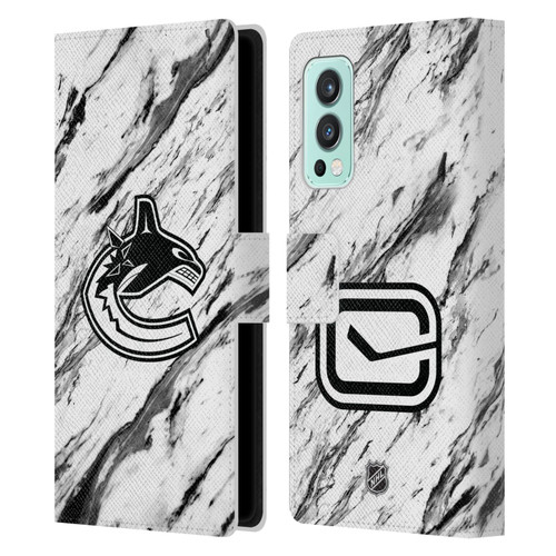 NHL Vancouver Canucks Marble Leather Book Wallet Case Cover For OnePlus Nord 2 5G
