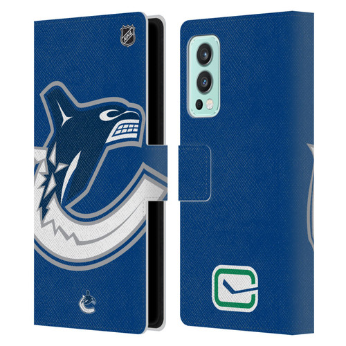 NHL Vancouver Canucks Oversized Leather Book Wallet Case Cover For OnePlus Nord 2 5G