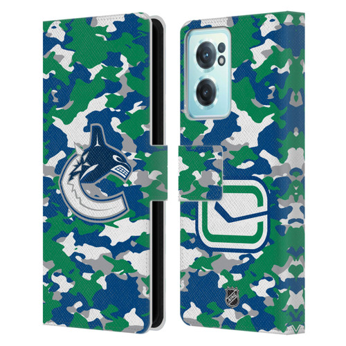 NHL Vancouver Canucks Camouflage Leather Book Wallet Case Cover For OnePlus Nord CE 2 5G