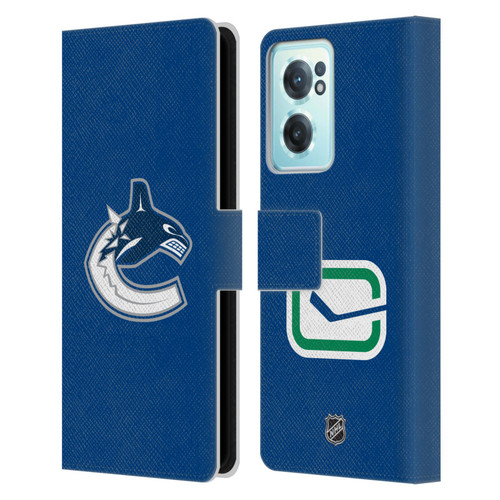 NHL Vancouver Canucks Plain Leather Book Wallet Case Cover For OnePlus Nord CE 2 5G