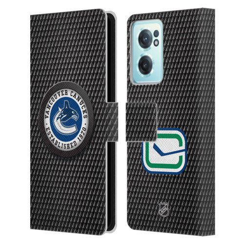 NHL Vancouver Canucks Puck Texture Leather Book Wallet Case Cover For OnePlus Nord CE 2 5G