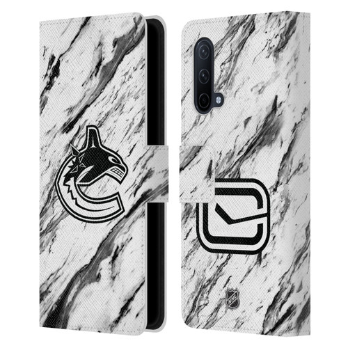 NHL Vancouver Canucks Marble Leather Book Wallet Case Cover For OnePlus Nord CE 5G