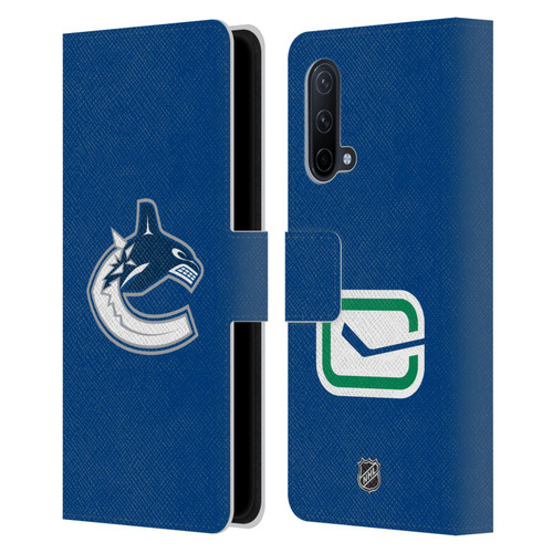 NHL Vancouver Canucks Plain Leather Book Wallet Case Cover For OnePlus Nord CE 5G
