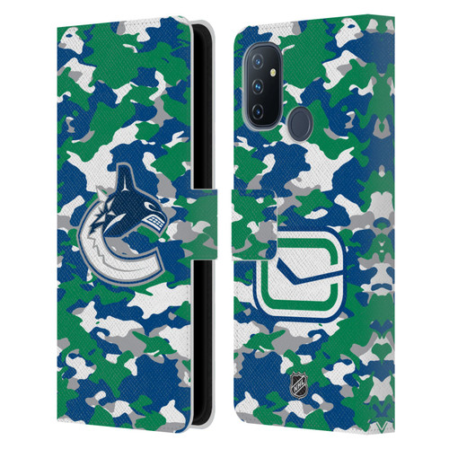 NHL Vancouver Canucks Camouflage Leather Book Wallet Case Cover For OnePlus Nord N100