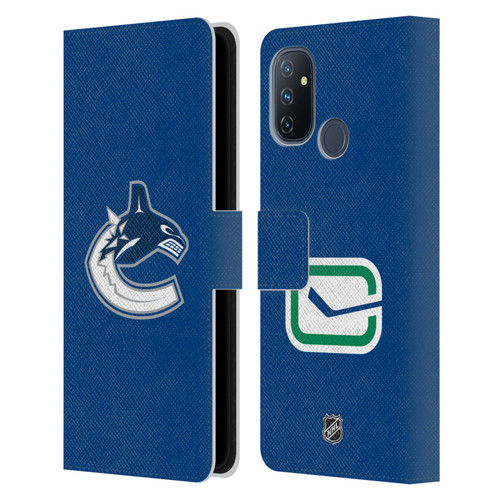 NHL Vancouver Canucks Plain Leather Book Wallet Case Cover For OnePlus Nord N100