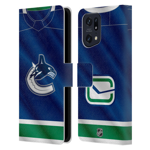 NHL Vancouver Canucks Jersey Leather Book Wallet Case Cover For OPPO Find X5