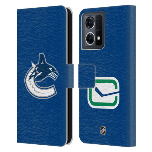 NHL Vancouver Canucks Plain Leather Book Wallet Case Cover For OPPO Reno8 4G