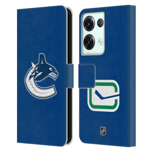 NHL Vancouver Canucks Plain Leather Book Wallet Case Cover For OPPO Reno8 Pro