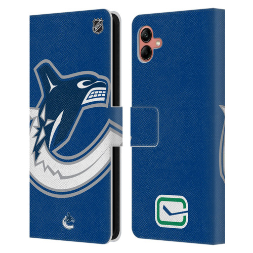 NHL Vancouver Canucks Oversized Leather Book Wallet Case Cover For Samsung Galaxy A04 (2022)