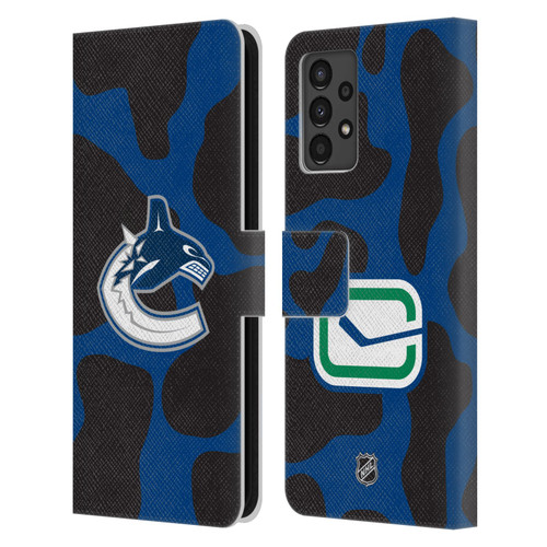 NHL Vancouver Canucks Cow Pattern Leather Book Wallet Case Cover For Samsung Galaxy A13 (2022)