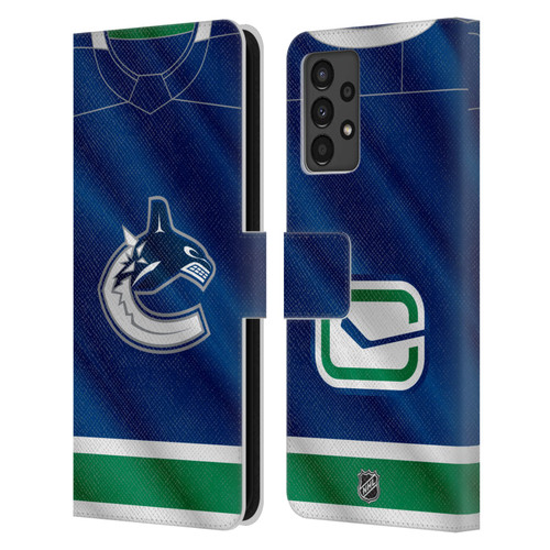 NHL Vancouver Canucks Jersey Leather Book Wallet Case Cover For Samsung Galaxy A13 (2022)