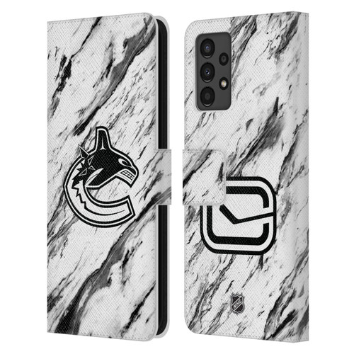 NHL Vancouver Canucks Marble Leather Book Wallet Case Cover For Samsung Galaxy A13 (2022)