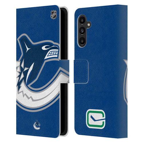 NHL Vancouver Canucks Oversized Leather Book Wallet Case Cover For Samsung Galaxy A13 5G (2021)
