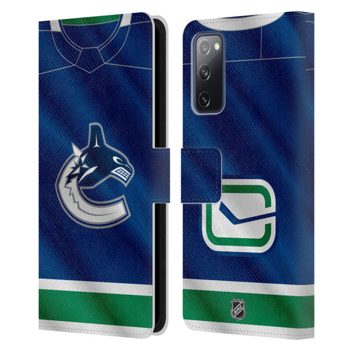 NHL Vancouver Canucks Jersey Leather Book Wallet Case Cover For Samsung Galaxy S20 FE / 5G