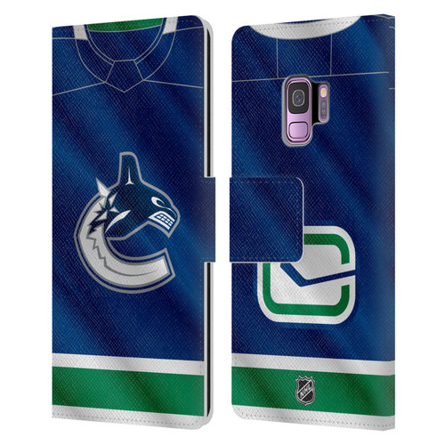 NHL Vancouver Canucks Jersey Leather Book Wallet Case Cover For Samsung Galaxy S9