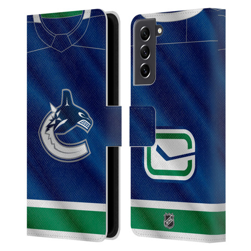 NHL Vancouver Canucks Jersey Leather Book Wallet Case Cover For Samsung Galaxy S21 FE 5G