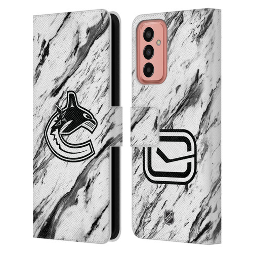 NHL Vancouver Canucks Marble Leather Book Wallet Case Cover For Samsung Galaxy M13 (2022)