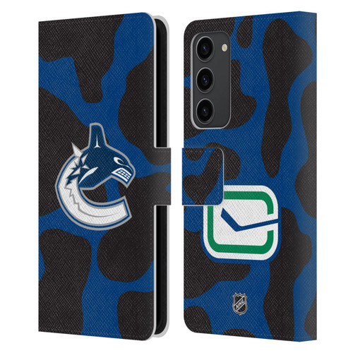 NHL Vancouver Canucks Cow Pattern Leather Book Wallet Case Cover For Samsung Galaxy S23+ 5G