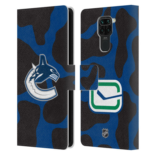 NHL Vancouver Canucks Cow Pattern Leather Book Wallet Case Cover For Xiaomi Redmi Note 9 / Redmi 10X 4G