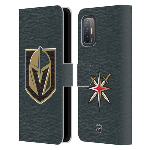 NHL Vegas Golden Knights Plain Leather Book Wallet Case Cover For HTC Desire 21 Pro 5G