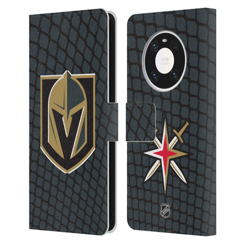 NHL Vegas Golden Knights Net Pattern Leather Book Wallet Case Cover For Huawei Mate 40 Pro 5G