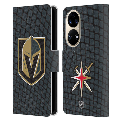 NHL Vegas Golden Knights Net Pattern Leather Book Wallet Case Cover For Huawei P50