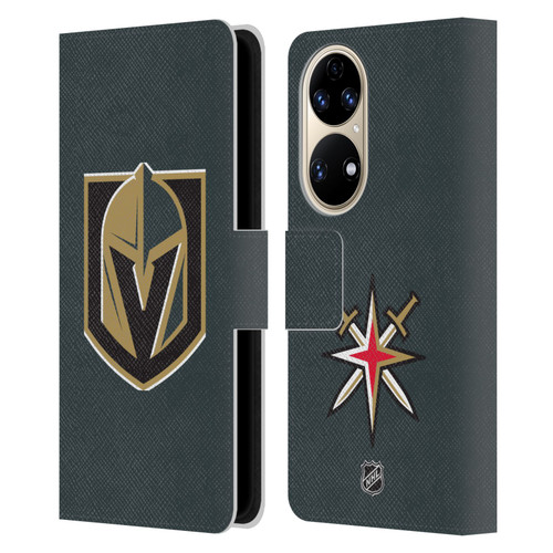 NHL Vegas Golden Knights Plain Leather Book Wallet Case Cover For Huawei P50