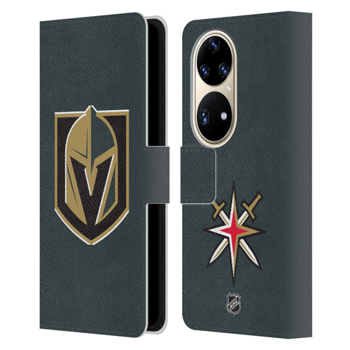 NHL Vegas Golden Knights Plain Leather Book Wallet Case Cover For Huawei P50 Pro
