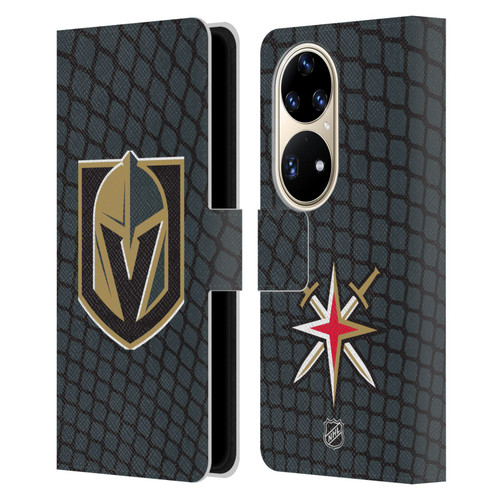 NHL Vegas Golden Knights Net Pattern Leather Book Wallet Case Cover For Huawei P50 Pro