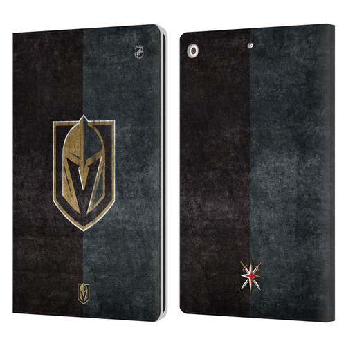 NHL Vegas Golden Knights Half Distressed Leather Book Wallet Case Cover For Apple iPad 10.2 2019/2020/2021