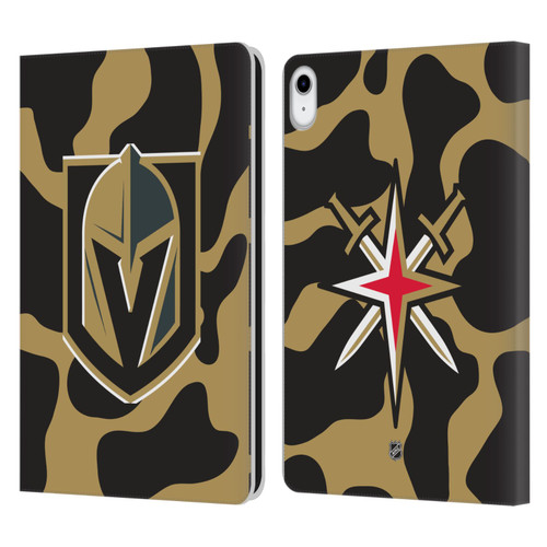 NHL Vegas Golden Knights Cow Pattern Leather Book Wallet Case Cover For Apple iPad 10.9 (2022)