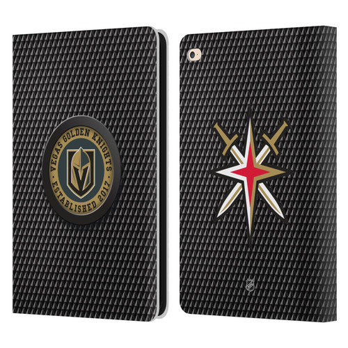 NHL Vegas Golden Knights Puck Texture Leather Book Wallet Case Cover For Apple iPad Air 2 (2014)