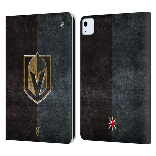 NHL Vegas Golden Knights Half Distressed Leather Book Wallet Case Cover For Apple iPad Air 2020 / 2022