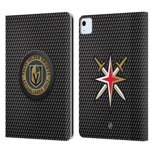 NHL Vegas Golden Knights Puck Texture Leather Book Wallet Case Cover For Apple iPad Air 2020 / 2022