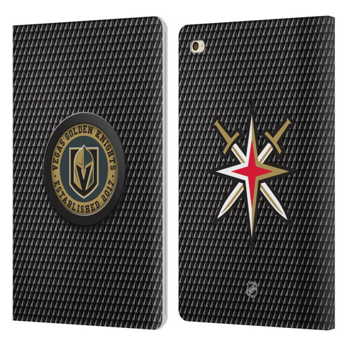 NHL Vegas Golden Knights Puck Texture Leather Book Wallet Case Cover For Apple iPad mini 4