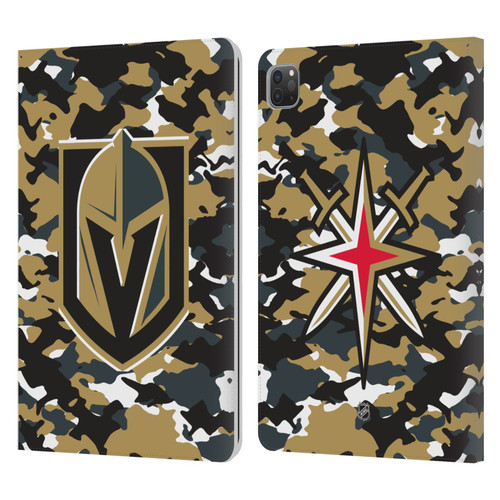 NHL Vegas Golden Knights Camouflage Leather Book Wallet Case Cover For Apple iPad Pro 11 2020 / 2021 / 2022