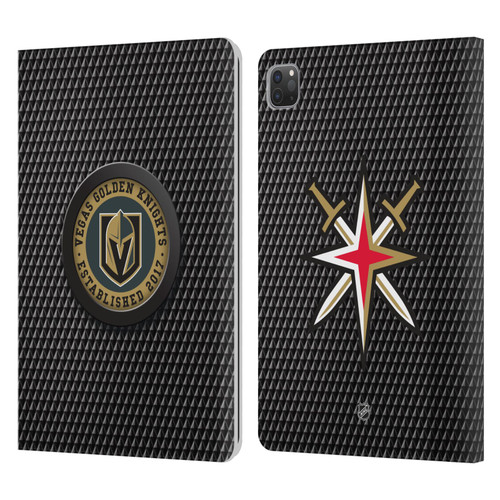 NHL Vegas Golden Knights Puck Texture Leather Book Wallet Case Cover For Apple iPad Pro 11 2020 / 2021 / 2022