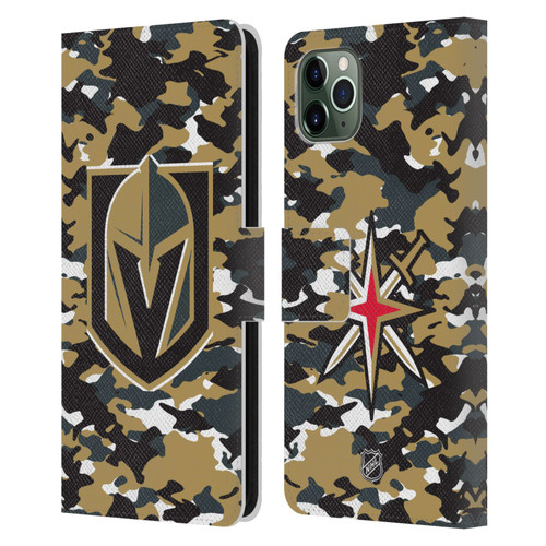 NHL Vegas Golden Knights Camouflage Leather Book Wallet Case Cover For Apple iPhone 11 Pro Max