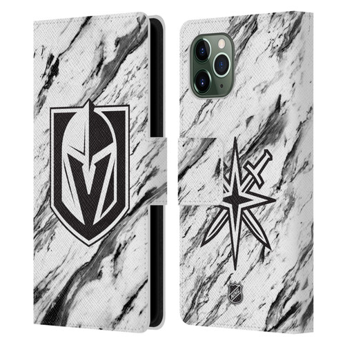 NHL Vegas Golden Knights Marble Leather Book Wallet Case Cover For Apple iPhone 11 Pro