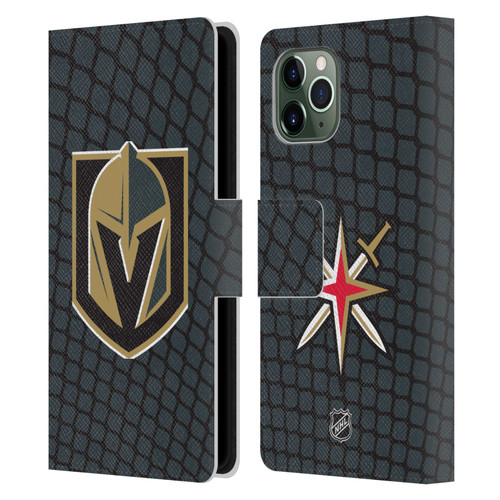 NHL Vegas Golden Knights Net Pattern Leather Book Wallet Case Cover For Apple iPhone 11 Pro