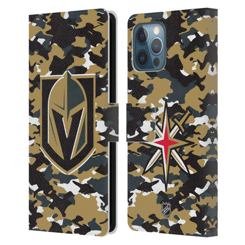 NHL Vegas Golden Knights Camouflage Leather Book Wallet Case Cover For Apple iPhone 12 Pro Max